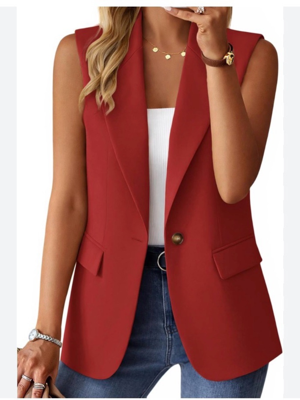 Mina Self Burgundy Vest
